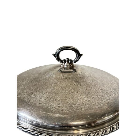Vintage  Wm. A Rogers 862 Silver Plated Round Serving Bowl Casserole With Lid - Picture 10 of 12
